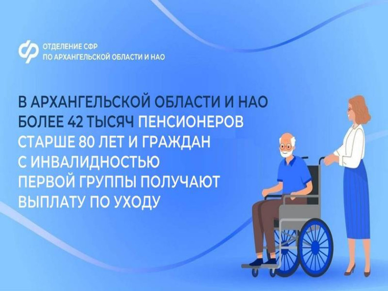 В Архангельской области и НАО более 42 тысяч граждан с инвалидностью первой группы и пенсионеров старше 80 лет получают надбавку на уход. В Архангельской области и НАО более 42 тысяч граждан с инвалидностью первой группы и пенсионеров старше 80 лет получают надбавку на уход.